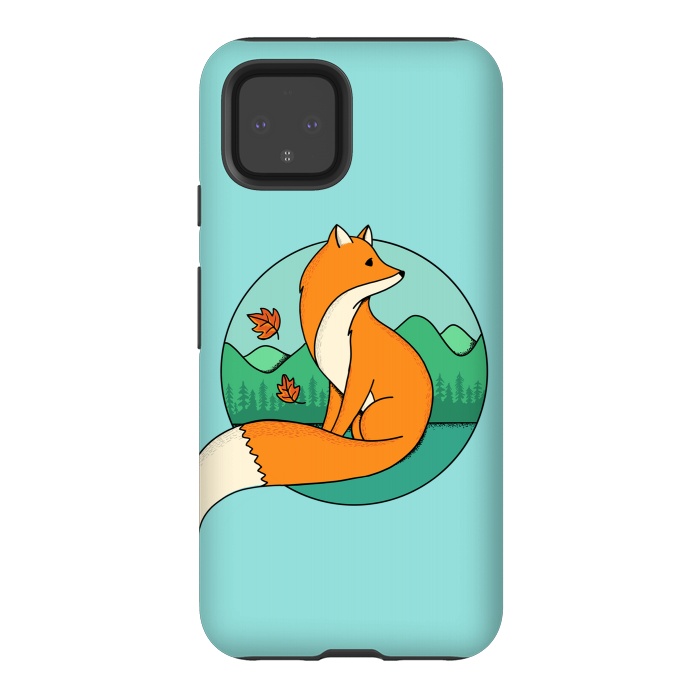 Pixel 4 StrongFit Fox and Landscape by Coffee Man