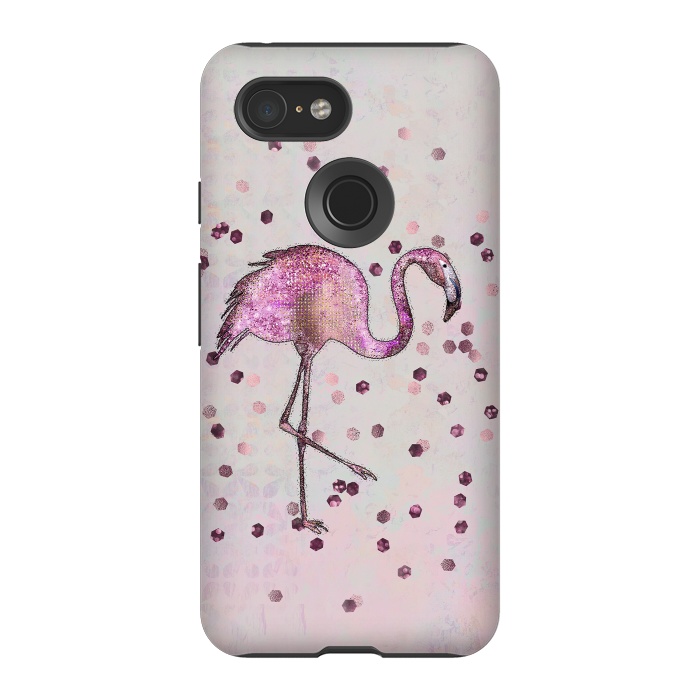 Pixel 3 StrongFit Glamorous Flamingo by Andrea Haase