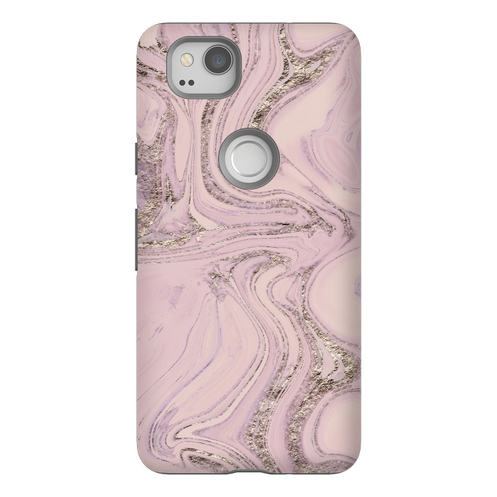 Pixel 2 StrongFit Glamorous Sparke Soft Pink Marble 2 by Andrea Haase
