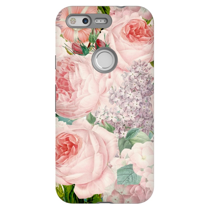 Pixel StrongFit Pink Retro Watercolor Roses by  Utart