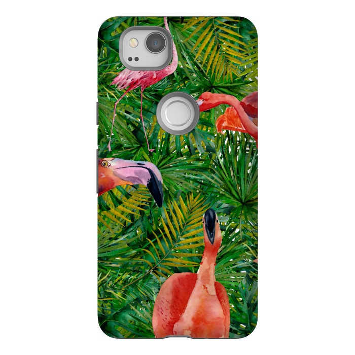 Pixel 2 StrongFit Flamingo Jungle Party by  Utart