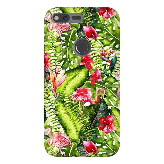 Pixel XL StrongFit Flower Jungle and Flamingo  by  Utart