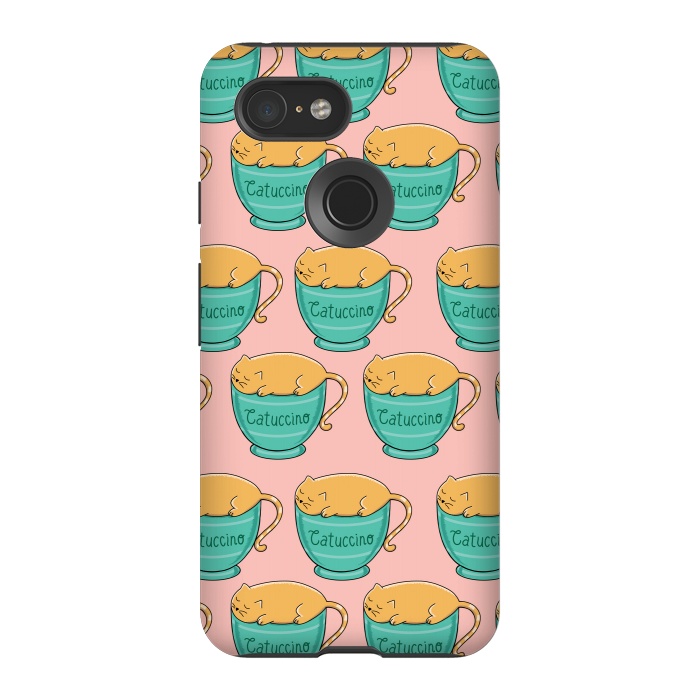Pixel 3 StrongFit Catuccino Pattern 2 by Coffee Man