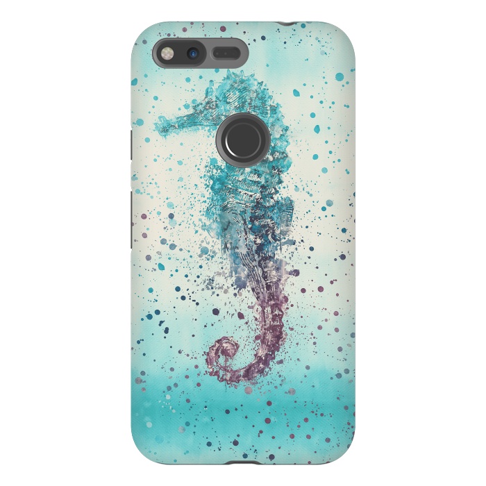 Pixel XL StrongFit Seahorse Watercolor Art by Andrea Haase