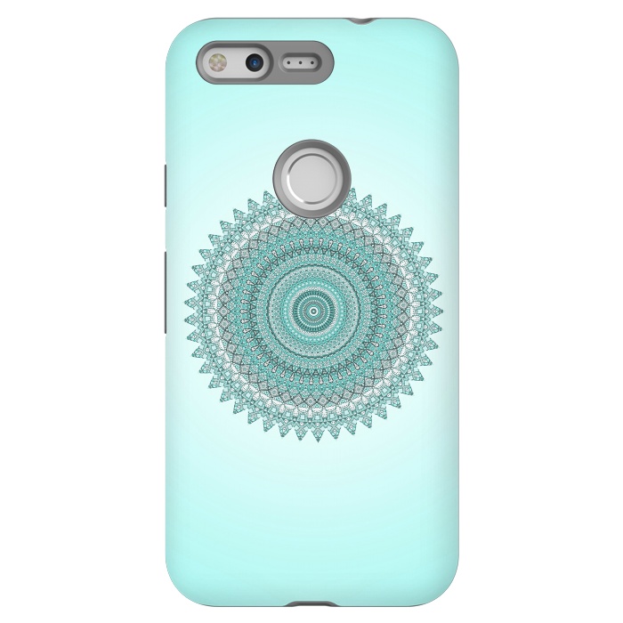 Pixel StrongFit Magical Teal Mandala by Andrea Haase