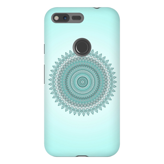 Pixel XL StrongFit Magical Teal Mandala by Andrea Haase