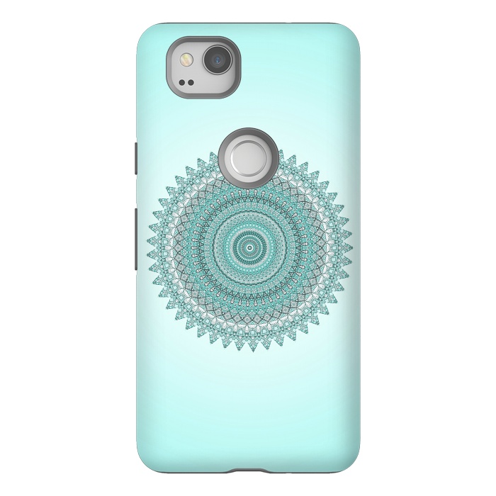 Pixel 2 StrongFit Magical Teal Mandala by Andrea Haase