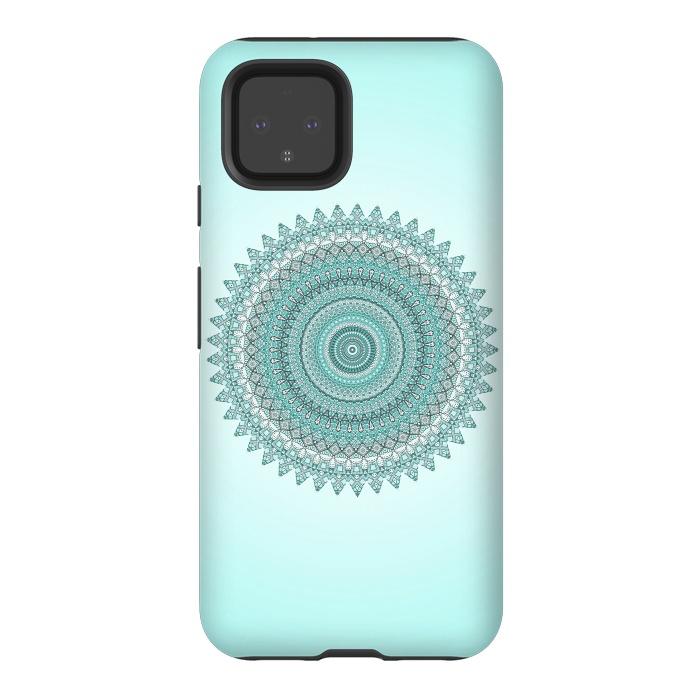 Pixel 4 StrongFit Magical Teal Mandala by Andrea Haase