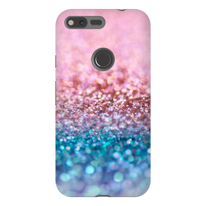 Pixel XL StrongFit Teal and Rose Gold Glitter Dance by  Utart