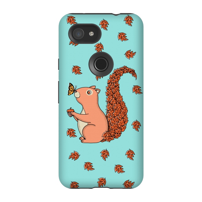 Pixel 3A StrongFit Squirrel and Butterfly by Coffee Man