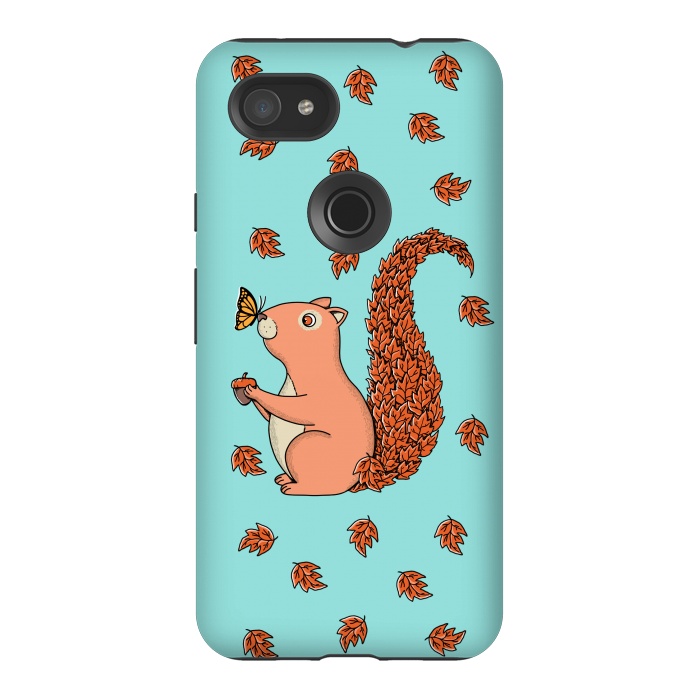 Pixel 3AXL StrongFit Squirrel and Butterfly by Coffee Man