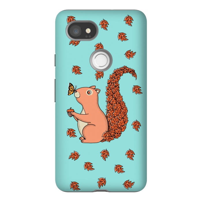 Pixel 2XL StrongFit Squirrel and Butterfly by Coffee Man