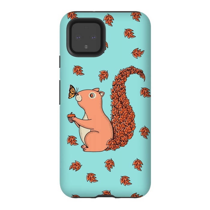 Pixel 4 StrongFit Squirrel and Butterfly by Coffee Man
