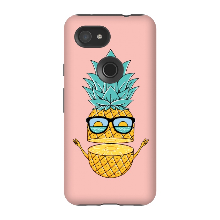 Pixel 3A StrongFit Pineapple Sunglasses Pink by Coffee Man