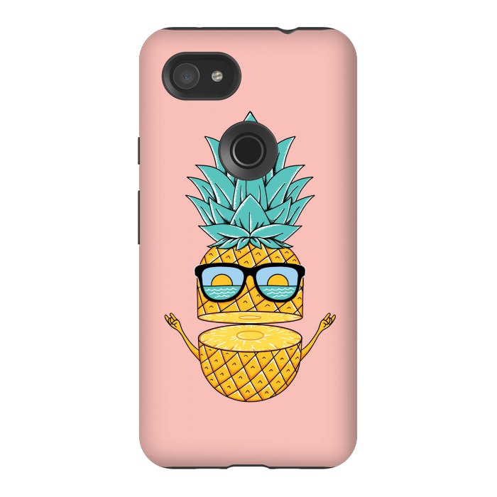 Pixel 3AXL StrongFit Pineapple Sunglasses Pink by Coffee Man