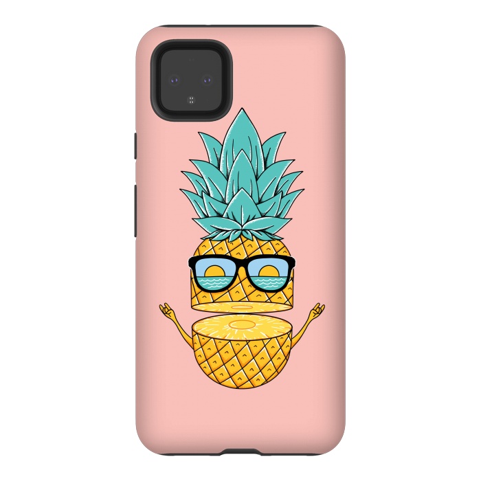 Pixel 4XL StrongFit Pineapple Sunglasses Pink by Coffee Man