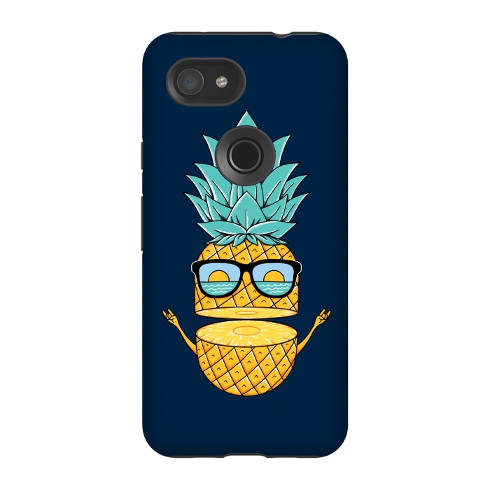 Pixel 3A StrongFit Pineapple Sunglasses Blue by Coffee Man