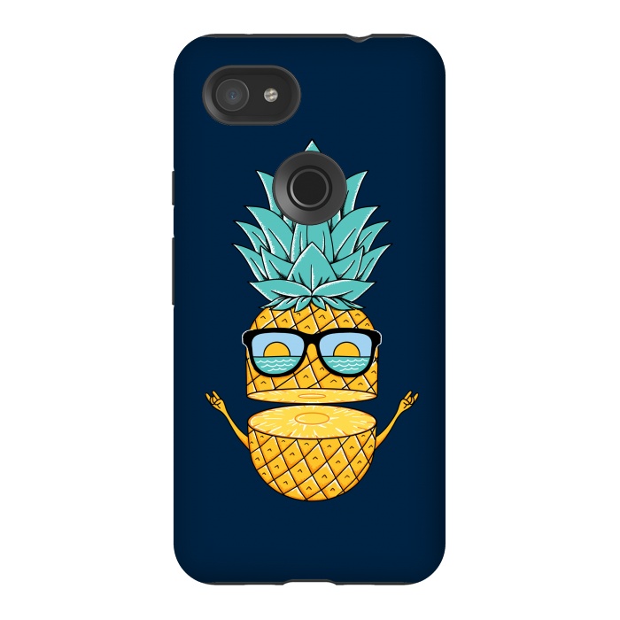 Pixel 3AXL StrongFit Pineapple Sunglasses Blue by Coffee Man