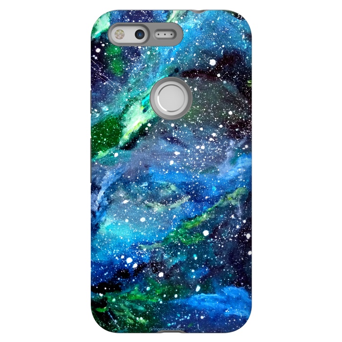 Pixel StrongFit Galaxy in Blue and Green by Gringoface Designs