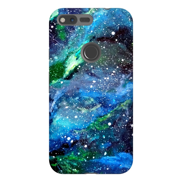 Pixel XL StrongFit Galaxy in Blue and Green by Gringoface Designs