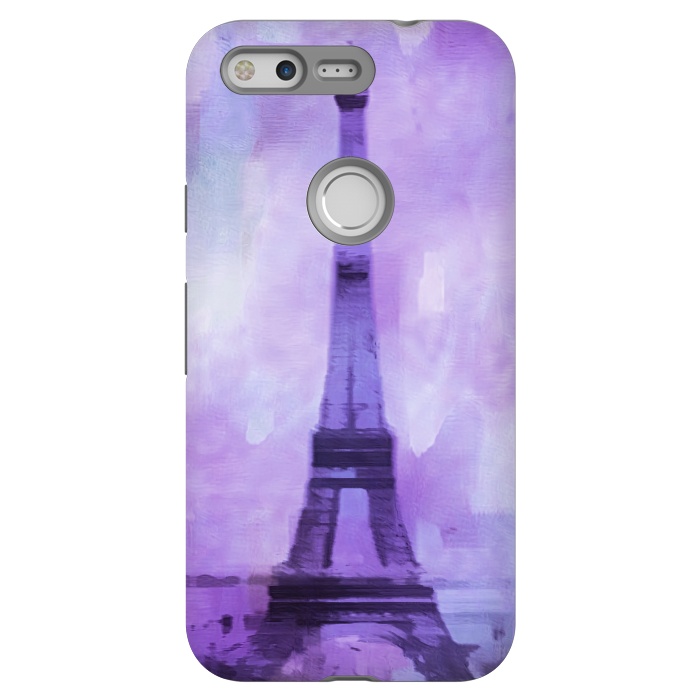 Pixel StrongFit Purple Paris Watercolor  by Andrea Haase