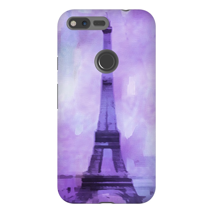 Pixel XL StrongFit Purple Paris Watercolor  by Andrea Haase