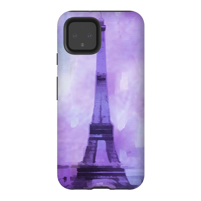 Pixel 4 StrongFit Purple Paris Watercolor  by Andrea Haase