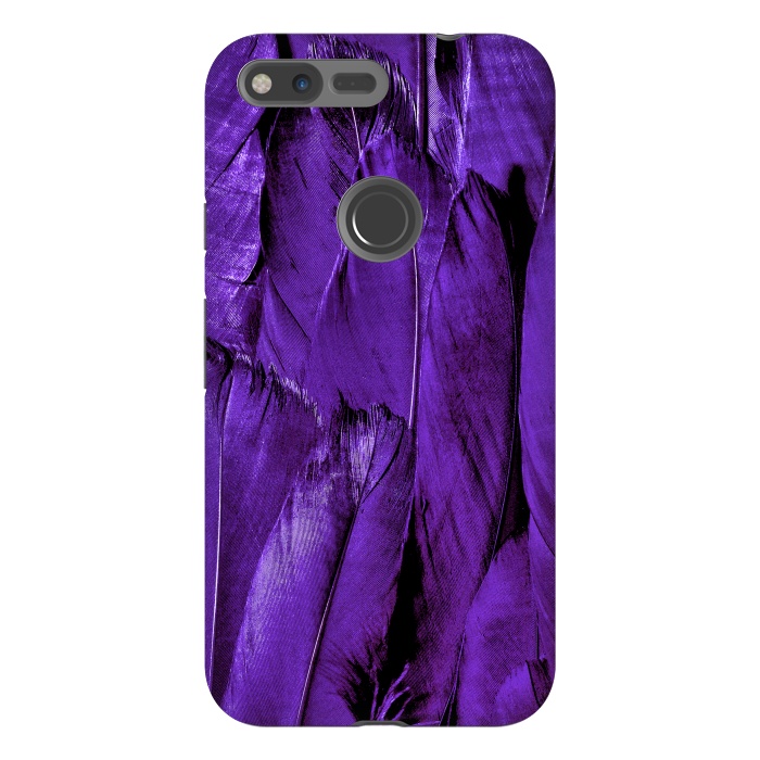 Pixel XL StrongFit Purple Feathers by Andrea Haase