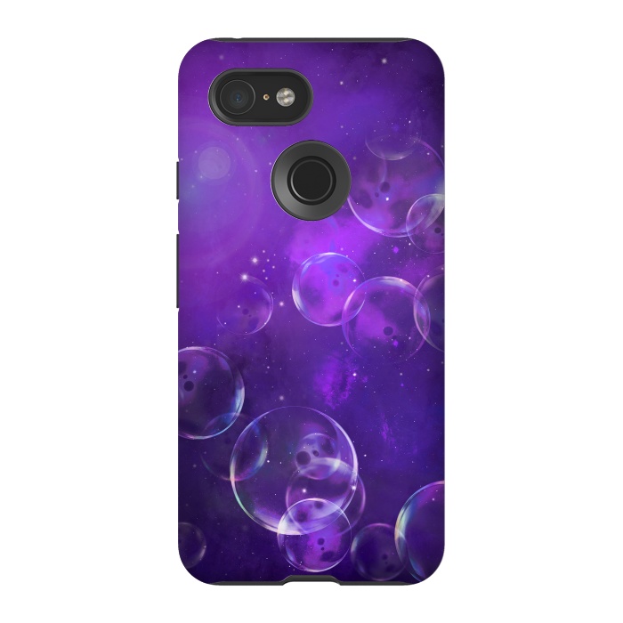 Pixel 3 StrongFit Surreal Purple Bubbles by Andrea Haase