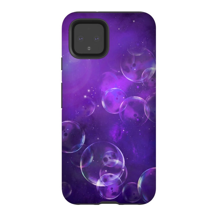 Pixel 4 StrongFit Surreal Purple Bubbles by Andrea Haase