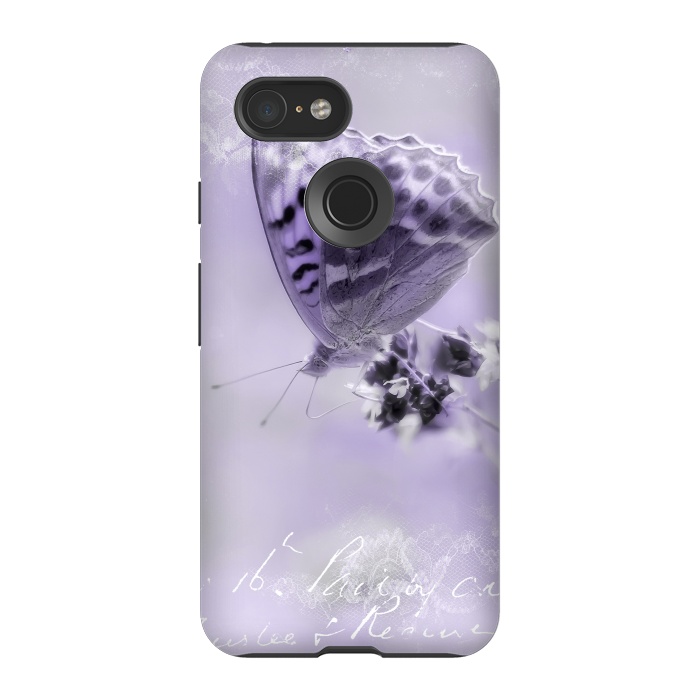 Pixel 3 StrongFit Purple Butterfly by Andrea Haase
