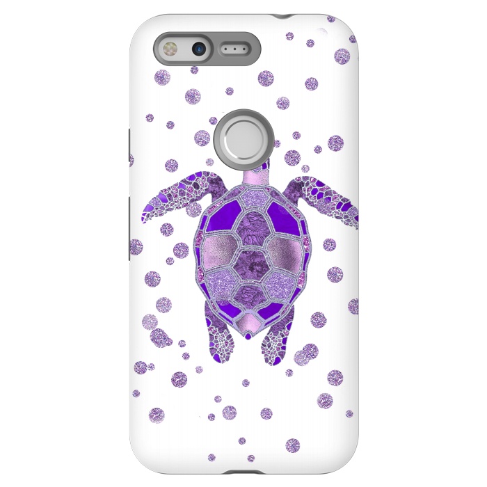 Pixel StrongFit Shimmering Purple Turtle by Andrea Haase
