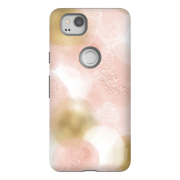 Pixel 2 StrongFit Gold and Pink Blush Dots by  Utart