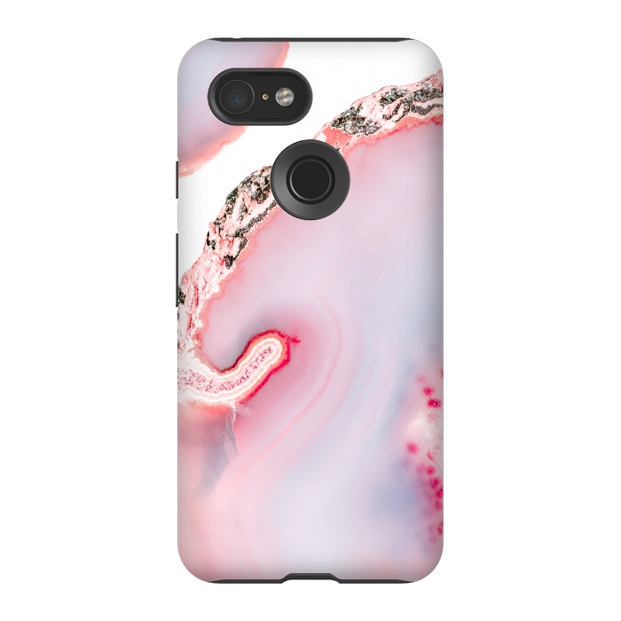 Pixel 3 StrongFit Pink Agate Slices by  Utart