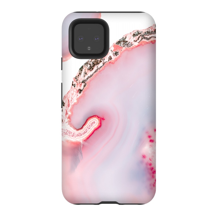 Pixel 4 StrongFit Pink Agate Slices by  Utart