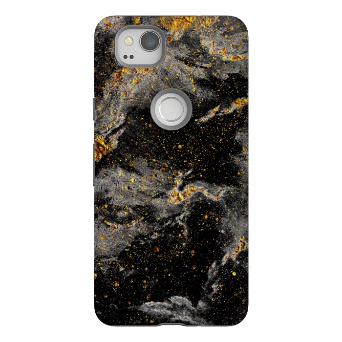 Pixel 2 StrongFit Galaxy Black Gold by Gringoface Designs