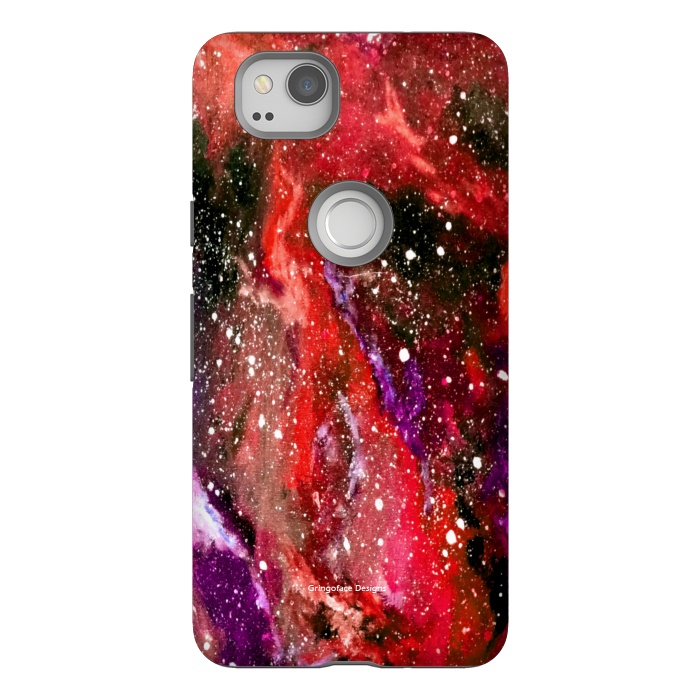 Pixel 2 StrongFit Red Galaxy by Gringoface Designs