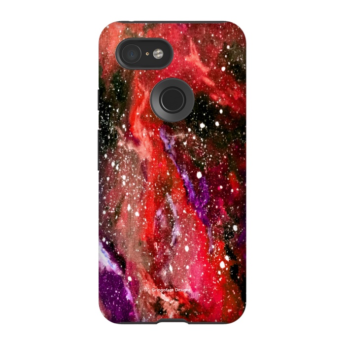 Pixel 3 StrongFit Red Galaxy by Gringoface Designs