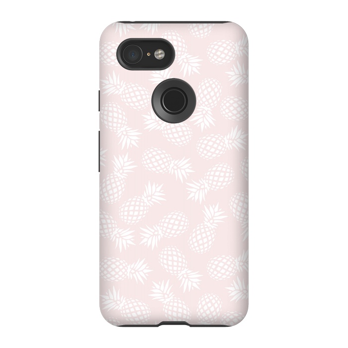 Pixel 3 StrongFit Pineapple pattern on pink 022 by Jelena Obradovic