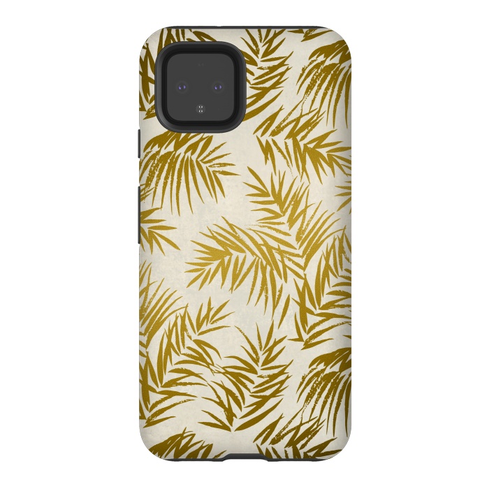 Pixel 4 StrongFit Golden Palm Leaves 2 by Andrea Haase