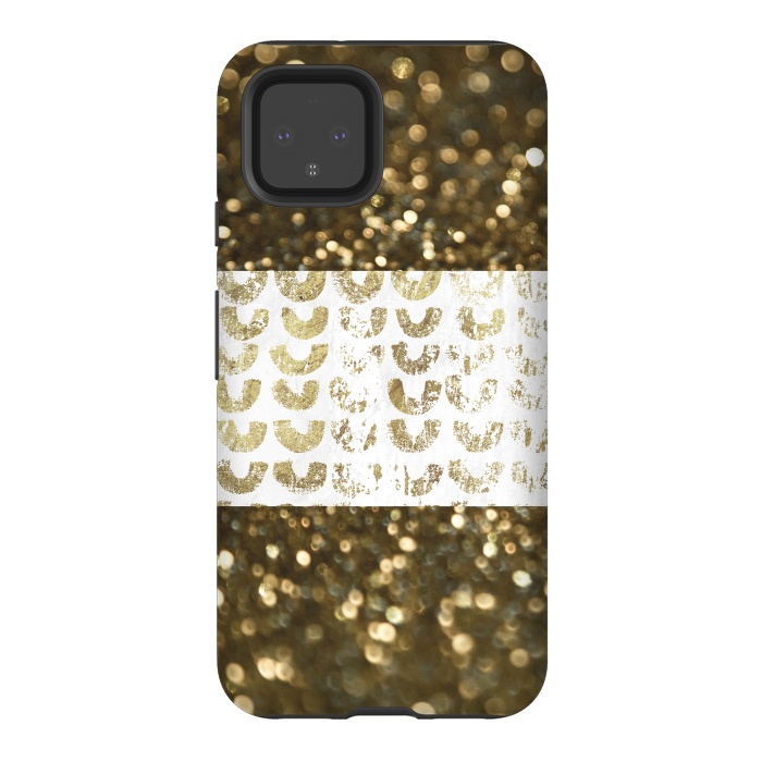 Pixel 4 StrongFit Golden Glitter by Andrea Haase