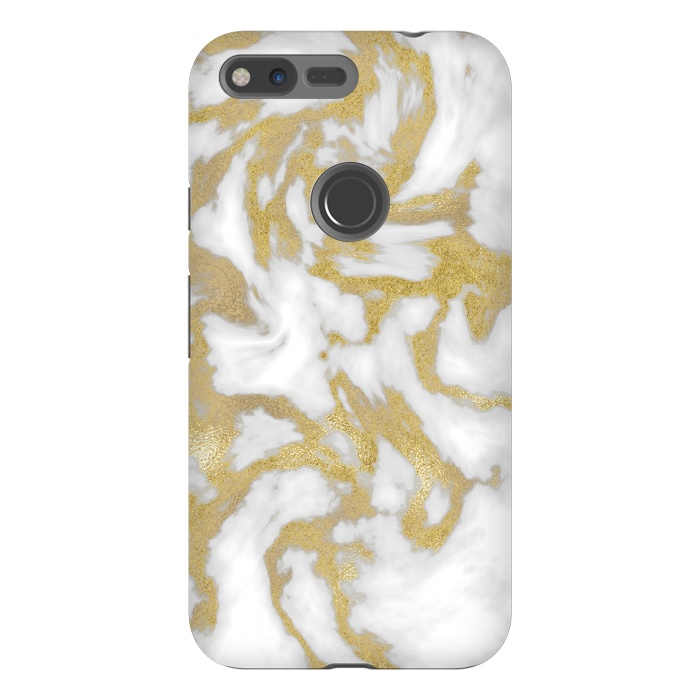 Pixel XL StrongFit White Gold Faux Marble by Andrea Haase