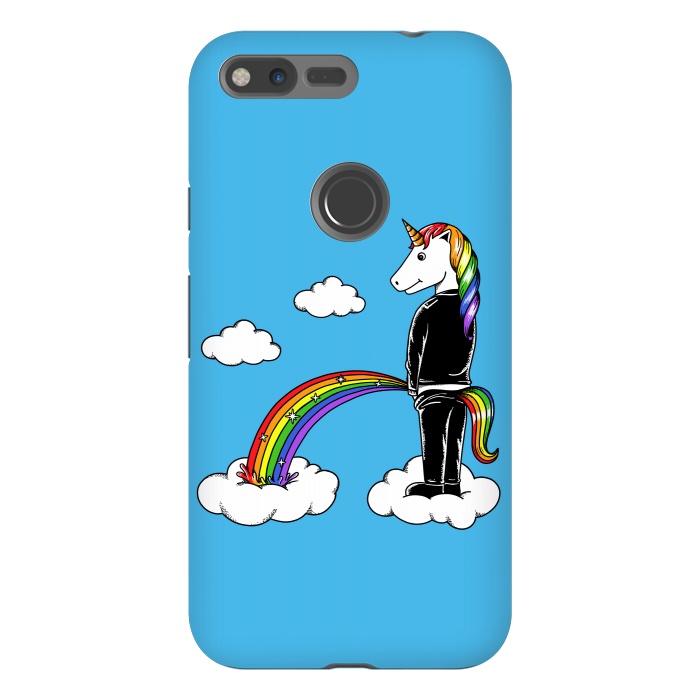 Pixel XL StrongFit Unicorn Rainbow Blue by Coffee Man