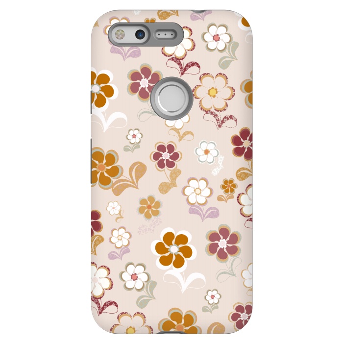 Pixel StrongFit 60s Flowers on Light Pink by Paula Ohreen