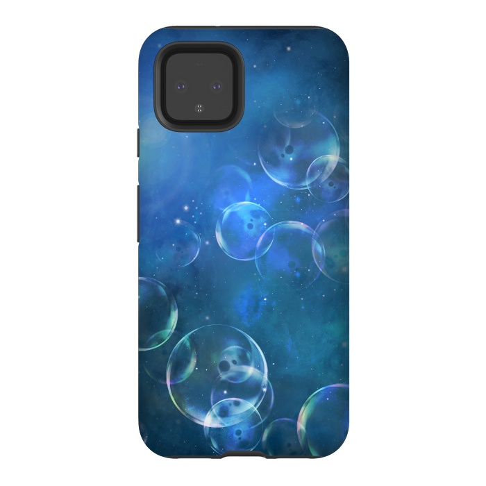 Pixel 4 StrongFit Surreal Blue Bubbles by Andrea Haase
