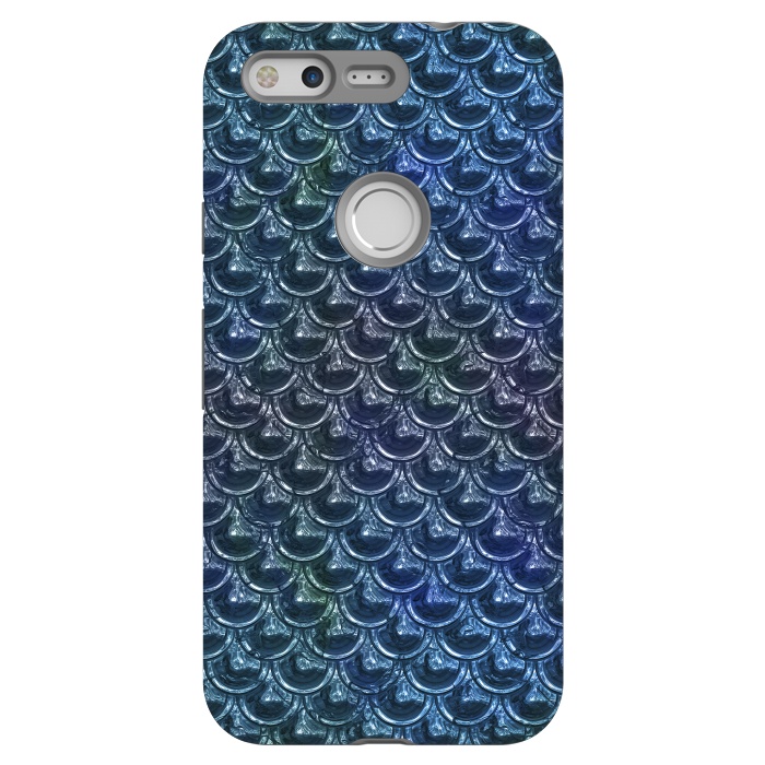 Pixel StrongFit Shimmering Blue Metallic Scales by Andrea Haase