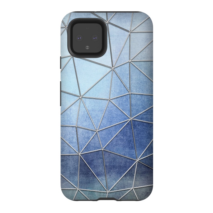 Pixel 4 StrongFit Blue Triangles 2 by Andrea Haase