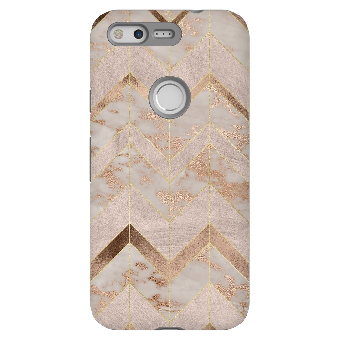 Pixel StrongFit Marble Rosegold Chevron by  Utart