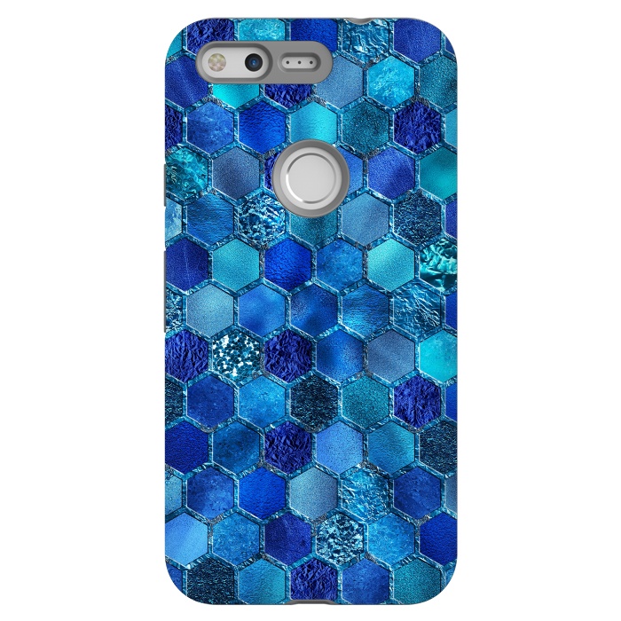 Pixel StrongFit Blue HOneycomb Glitter Pattern by  Utart