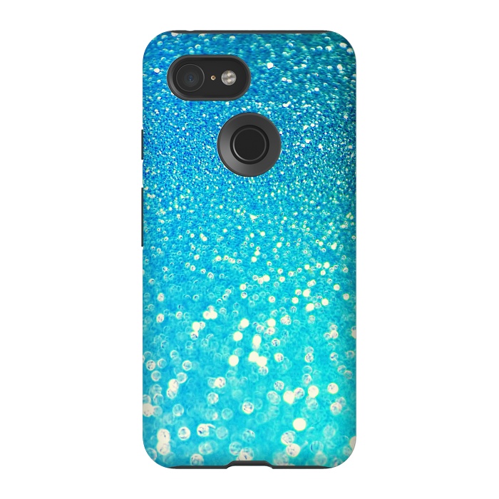 Pixel 3 StrongFit Ocean Teal Blue Glitter by  Utart